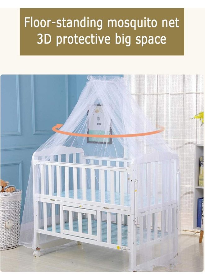 NIBEMINENT Floor-Standing Mosquito Net with 3D Protective Big Space Polyester White 35 x 160cm - Image 1