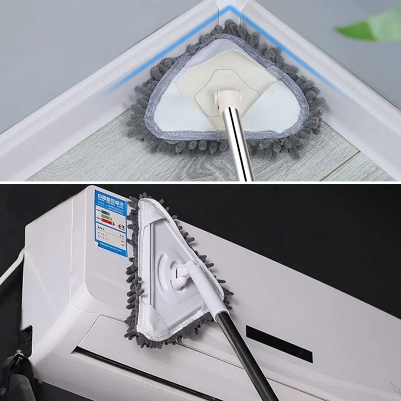 5 دي ام ® 150 cm Triangle Mop with Telescopic Handle Glass Wall Ceiling Tile Parquet Cleaner Mop