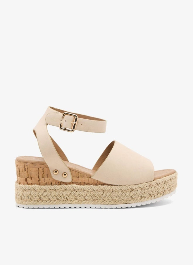 GLAMOROUS Ankle Strap Espadrille Wedge Sandals - Image 1