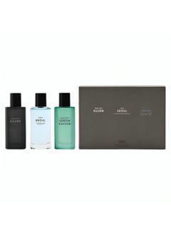 Zara Man Silver  Seoul  Green Savage Cologne for Men Fragrance Set EDT Eau De Toilette 3x 40 ML 135 FL OZ