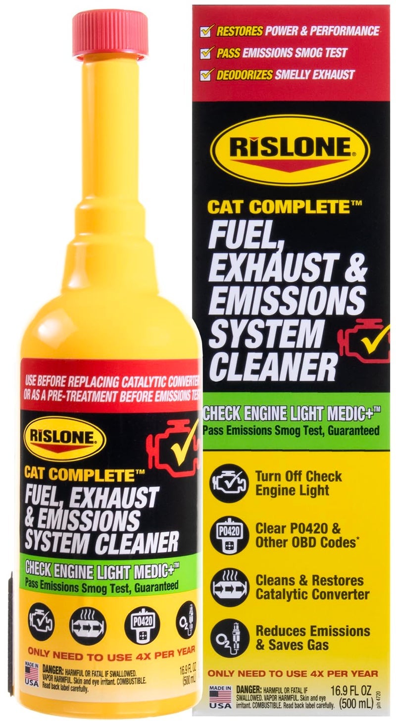 ريسلون نظام Rislone 4720 Cat Complete Fuel and Exhaust and Evativate Systems، 16.9 أونصة. | ينظف المحول التحفيزي، يقلل الانبعاثات، يوفر الغاز
