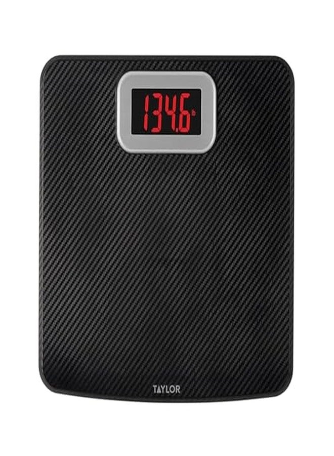 Taylor Digital Bathroom Scale, Body Weight Scale 400 LB Capacity, Carbon Fiber Anti-Slip Mat, 11.8 x 11.8 Inch Platform, Black - Image 1