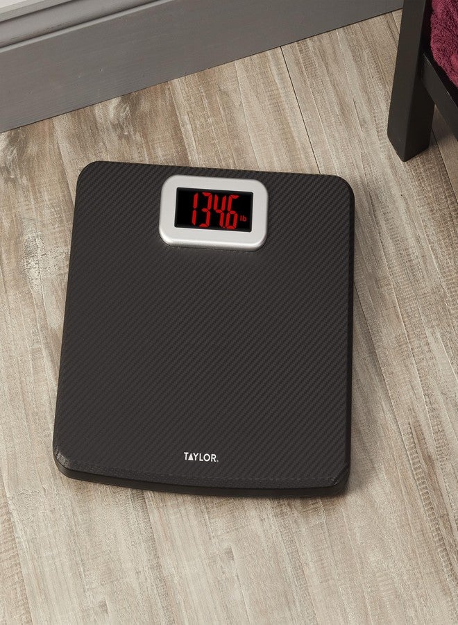 Taylor Digital Bathroom Scale, Body Weight Scale 400 LB Capacity, Carbon Fiber Anti-Slip Mat, 11.8 x 11.8 Inch Platform, Black - Image 5