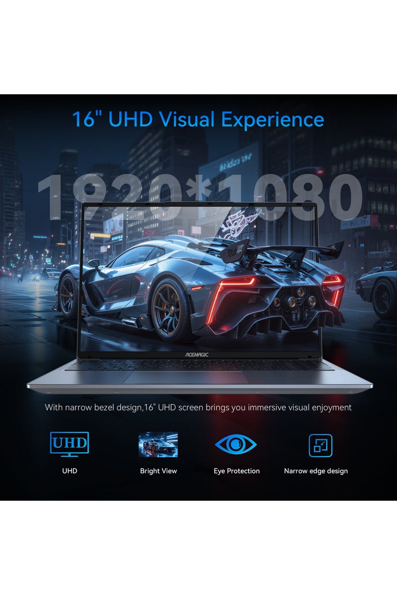ACEMAGIC (Upgraded Version) Laptop 16-inch intel N97 16GB SO-DIMM DDR4 512GB SSD Windows 11 Pro Type-C/USB3.2/plastic material/WIFI5/Bluetooth5.0 english grey english grey - Image 4