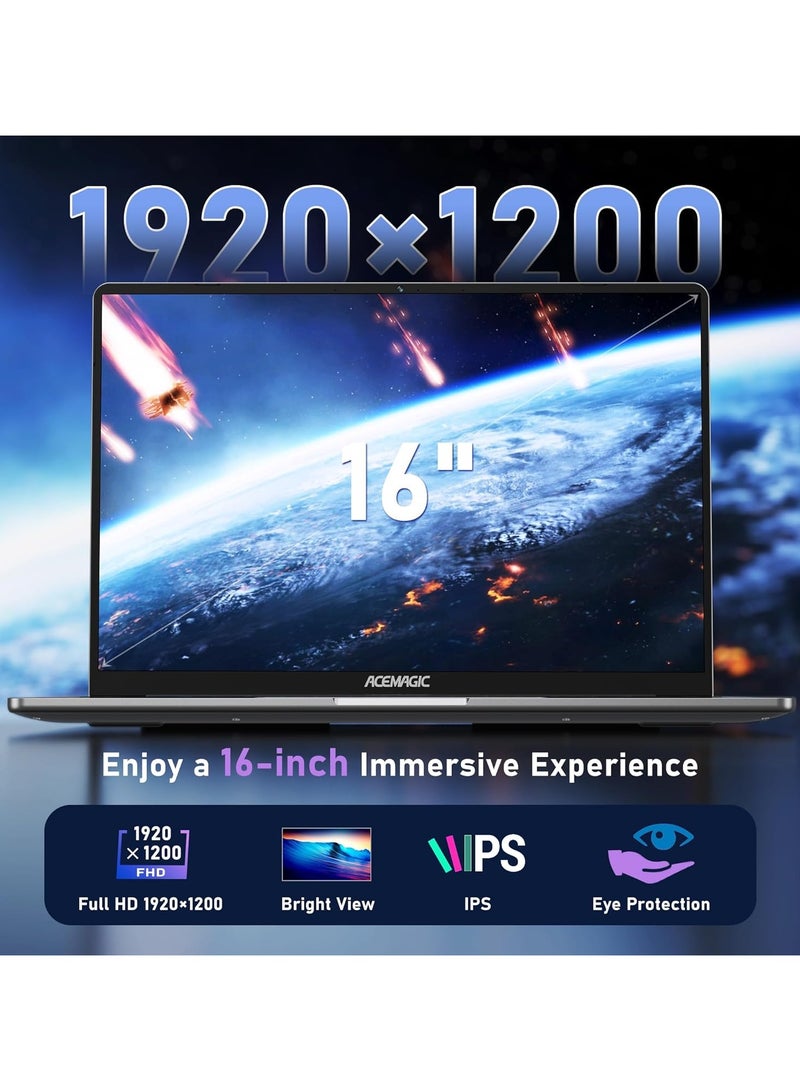 ACEMAGIC Laptop Acemagic 16-inch intel N97 16GB SO-DIMM DDR4 512GB SSD Windows 11 Pro Type-C/USB3.2/plastic material/WIFI5/Bluetooth5.0 english grey - Image 4