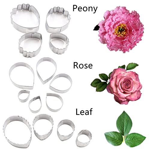 Colorkitchenware 42Pcs Stainless Steel Gum Paste Flower Cutter Set Fondant Flower Cutter Gumpaste Flower Molds Sugarcraft Flower Making Tool for Wedding,Birthday Cake Decorating - Image 3