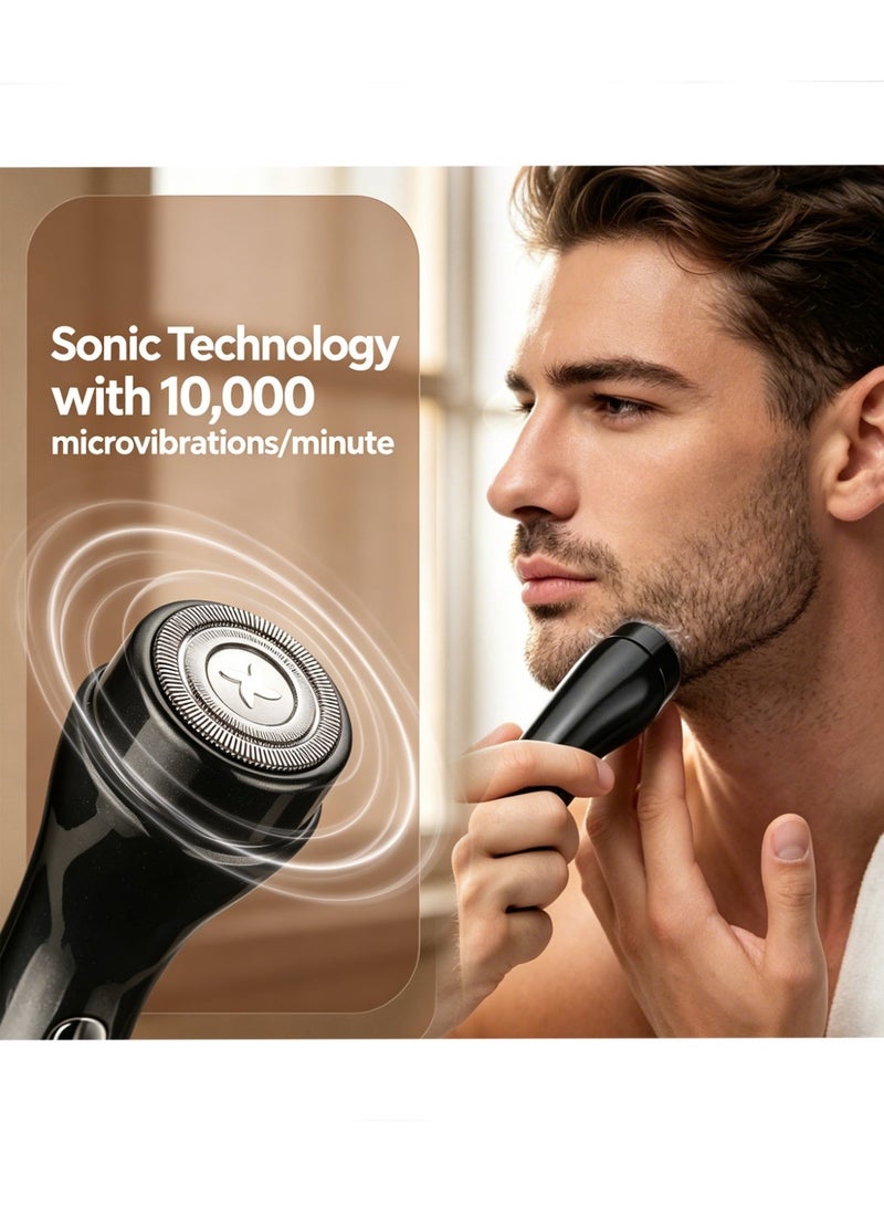FeiHong Small Rechargeable Mini Electric Shaver Efficient Shaving Dual Ring Blade Net, Detachable Blade Head, Easy Cleaning Type-C High-speed Charging Worry Free Boarding - Image 3