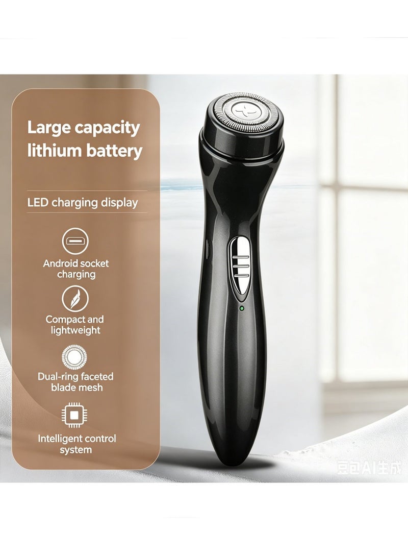 FeiHong Small Rechargeable Mini Electric Shaver Efficient Shaving Dual Ring Blade Net, Detachable Blade Head, Easy Cleaning Type-C High-speed Charging Worry Free Boarding - Image 2