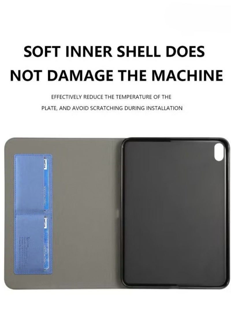 MUNTAQI Protective Fold Case Cover for Apple iPad 7/8/9 (10.2") & Air 3 (10.5") – Navy Blue - Image 4