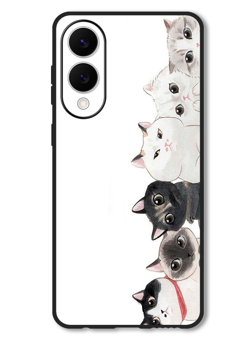 Theodor Case Compatible with Samsung Galaxy S25 Edge 6.7 Inch Protection Shockproof Bumper Cover Cute Cats - Image 1