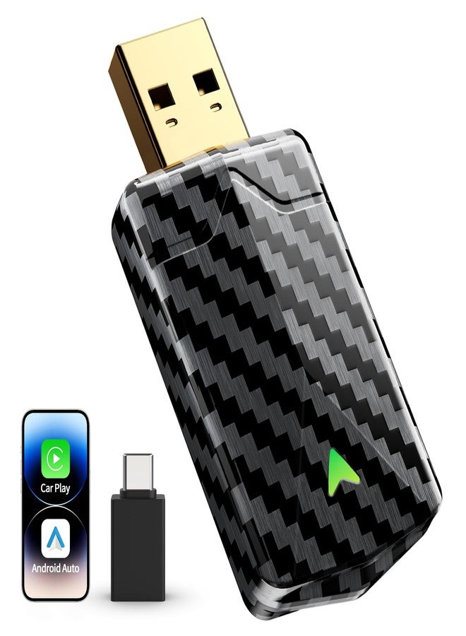 PTGTO Mini Wireless CarPlay Adapter for iPhone & Android Auto (2025 Upgrade), No Delay, Fast & Stable Connection, Plug & Play, Converts Wired to Wireless Carplay Dongle for 2016+ Cars, USB-A/Type-C Port - Image 1