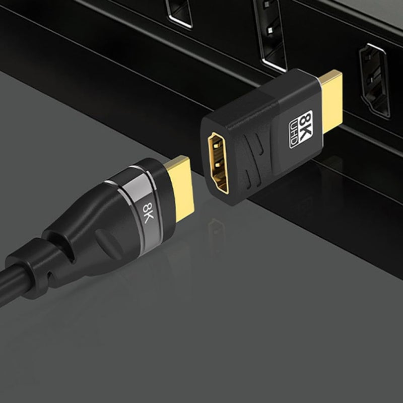 Homoyoyo 8k High-Definition Male to Female Adapter Connector, Alloy Material Interference Avoidance, 2 Cables into 1, Compatible with Tv and PC for Clear Display - Image 4