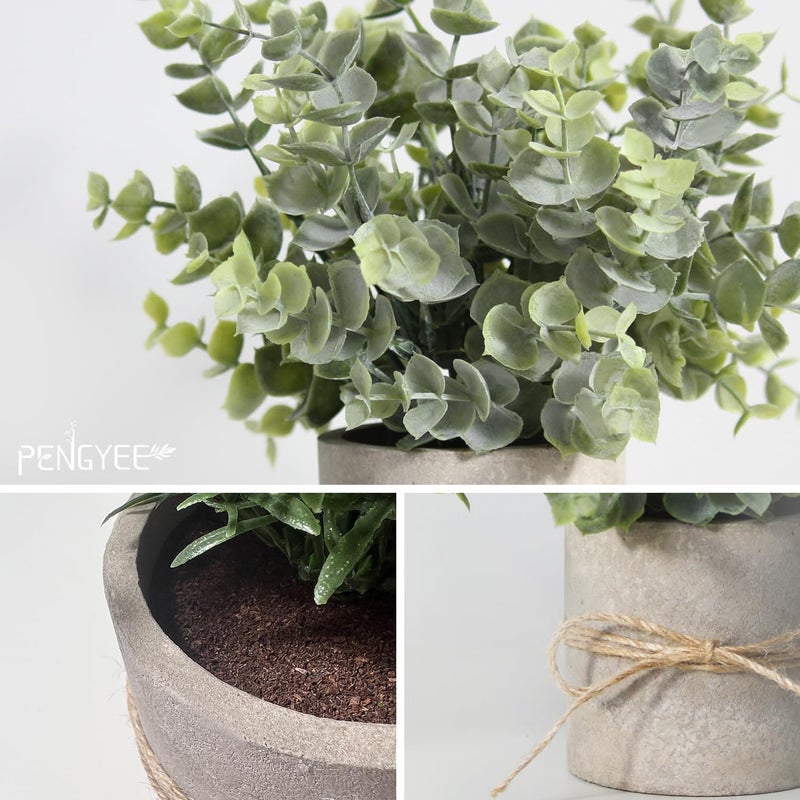 PENGYEE 4 Pack Small Fake Plants for Bathroom Decor, Artificial Plants Indoor, Faux Plants Indoor Eucalyptus Rosemary for Home Kitchen Farmhouse Office Room Decor - Image 4