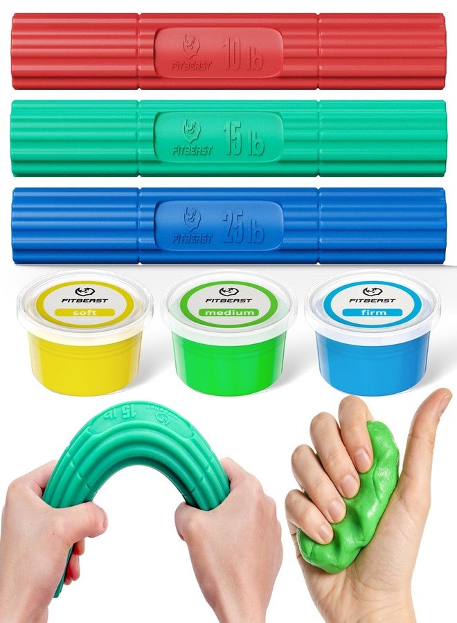 FitBeast Flex Therapy Bars and Therapy Putty Set, Hand Therapy and Grip Strength Training for Finger, Wrist & Forearm Exercise - Image 1