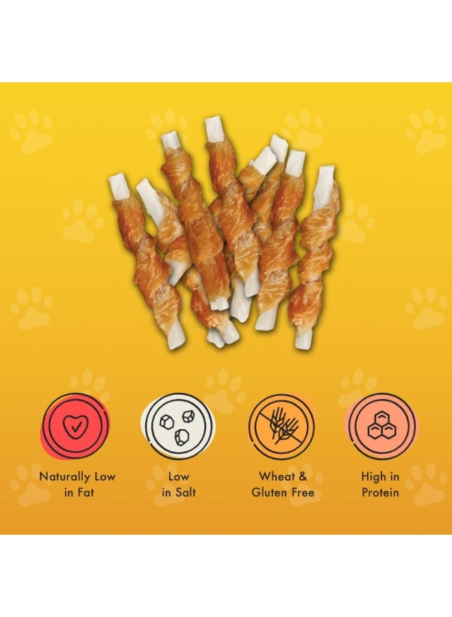 الحيوانات الأليفة Munchies مكافآت دجاج تويستس للكلاب، أعواد أسنان فاخرة خالية من الحبوب مع لحم طبيعي حقيقي، قليلة الدسم وغنية بالبروتين 80 غرام - Image 3