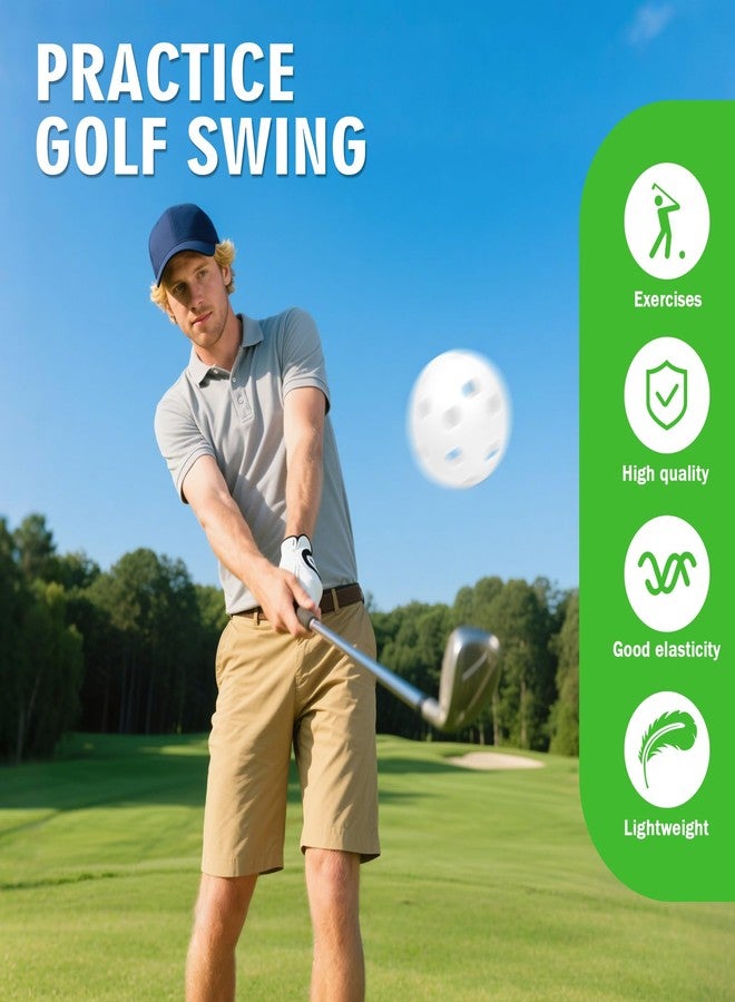 Bac-kitchen 26 Pack Practice Golf Balls, 41mm Hollow Airflow Plastic Golf Balls with Golf Tees, for Indoor Outdoor Driving Range Backyard Swing Practice (White) - Image 4