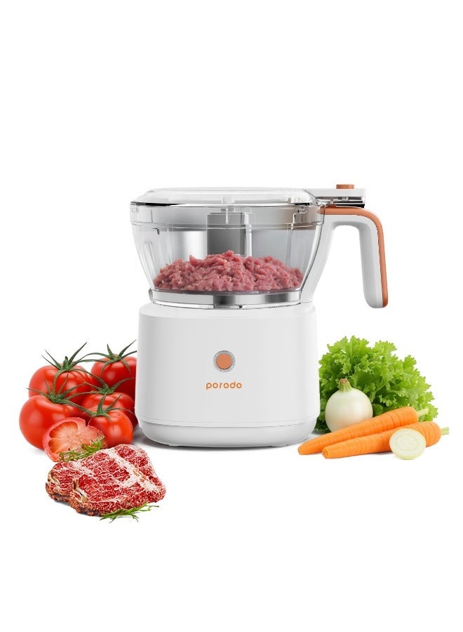porodo Portable Rechargeable Electric Food Processor & Meat Chopper, Electric Food Chopper for Vegetables Meat Fruits Nuts Puree, 88W Kitchen Food Processor With Sharp Stainless Steel Blades - Image 1