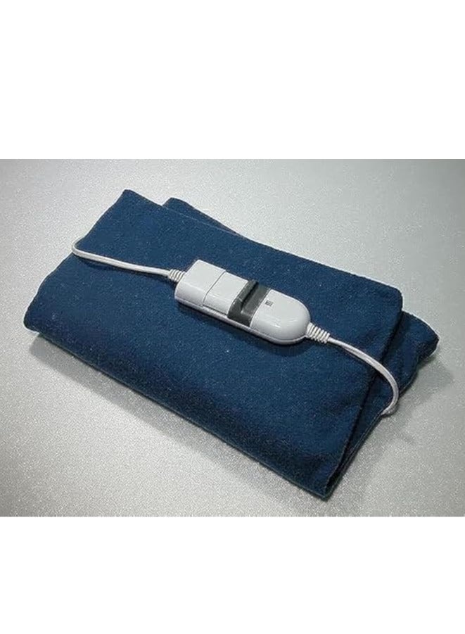 Electric Heating Pad with Controller, Navy Blue, Soft Wool Fabric