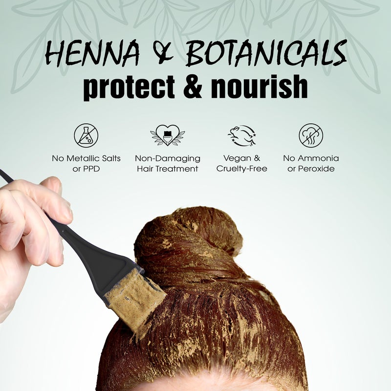 Light Mountain Henna Hair Color & Conditioner, Color the Gray - Medium Brown Hair Dye for Men/Women, 2-Step Chemical-Free, Semi-Permanent Hair Color for White, Gray, and Blonde Hair, 7 Oz (Pack of 2) - Image 3