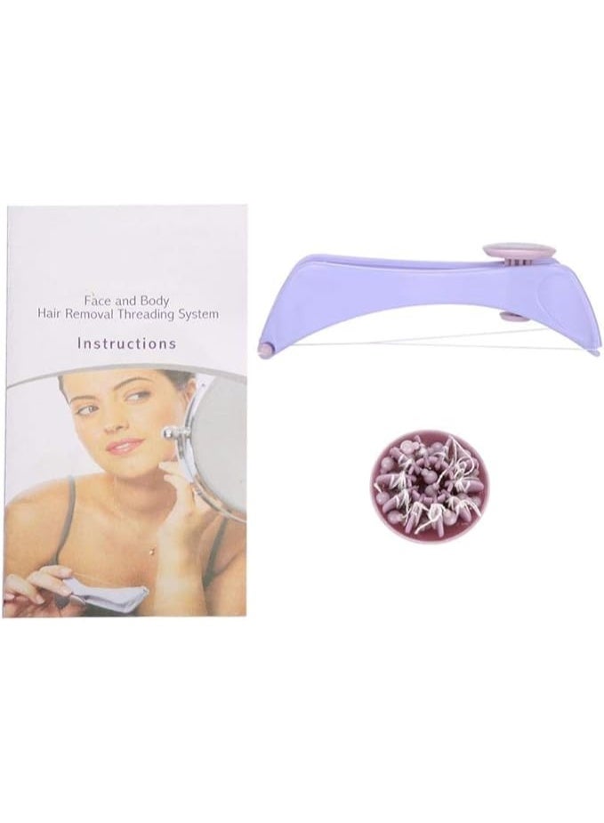 أداة يدوية لإزالة شعر الوجه للنساء مع 10 خيوط قطنية، مزيل شعر بالخيط للشفة العليا والوجه - Image 4
