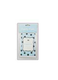 PARTY FUN Happy Birthday Invite Cards 6pcs, Silver and Blue Elegant Invitations for Your Celebrations  - Image 3