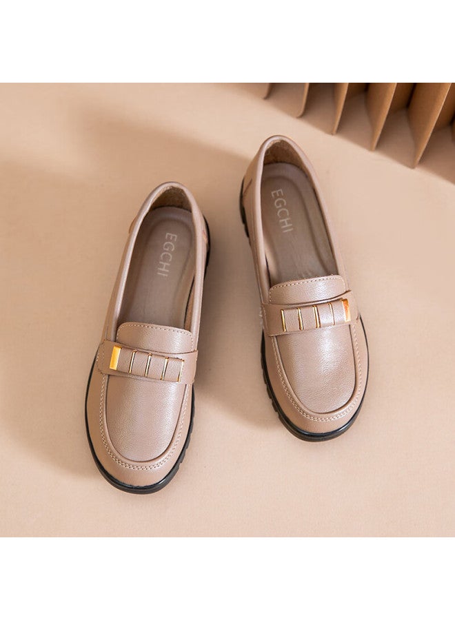 Egchi Women's Mom Shoes, Non-slip Soft Sole, Slip-on, Outdoor Casual Nurse Shoes, H7522, Beige, Size 35 - Image 5