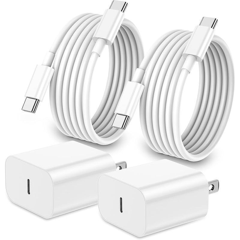 Icseio iPhone 17 16 15 Charger Fast Charging,2Pack 20W Apple iPad USB C Wall Chrager Block with 6FT USB C to C Cable for iPhone 17/Pro/Pro Max/17 Air/ 16/16 Pro/16 Pro Max/15/Plus/Pro/Pro Max (White) - Image 1
