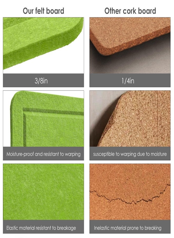 Lightomorrow Large Bulletin Board - 48 x 36 Inches, Decorative Felt Pin Board for Wall - 4' x 3' Foldable Photo Display Board with Self-Adhesive Tape, Includes 20 Push Pins - Foliage Green - Image 5
