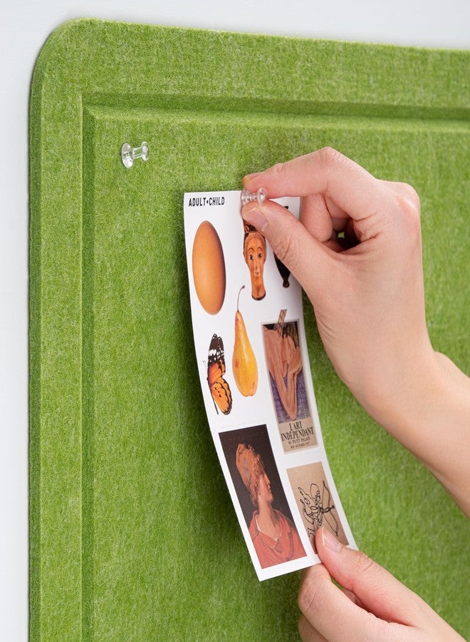 Lightomorrow Large Bulletin Board - 48 x 36 Inches, Decorative Felt Pin Board for Wall - 4' x 3' Foldable Photo Display Board with Self-Adhesive Tape, Includes 20 Push Pins - Foliage Green - Image 2