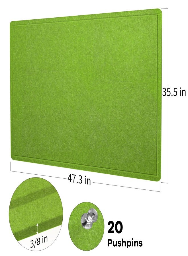 Lightomorrow Large Bulletin Board - 48 x 36 Inches, Decorative Felt Pin Board for Wall - 4' x 3' Foldable Photo Display Board with Self-Adhesive Tape, Includes 20 Push Pins - Foliage Green - Image 4