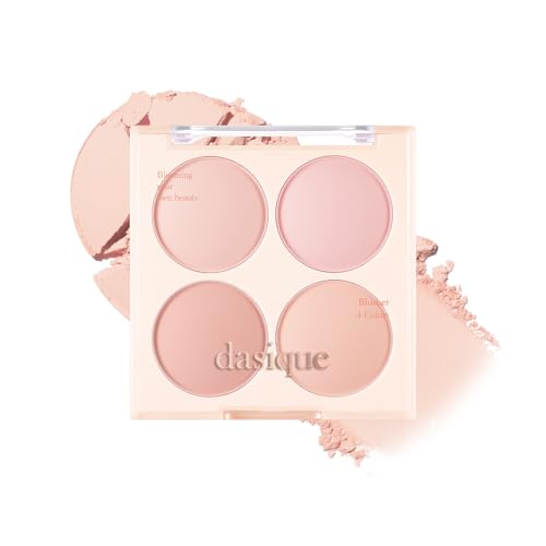 Dasique Blending Mood Cheek 09 Almond Vanilla 4 Blendable Shades in Lightweight Smooth Powder Vegan Blush - Image 1