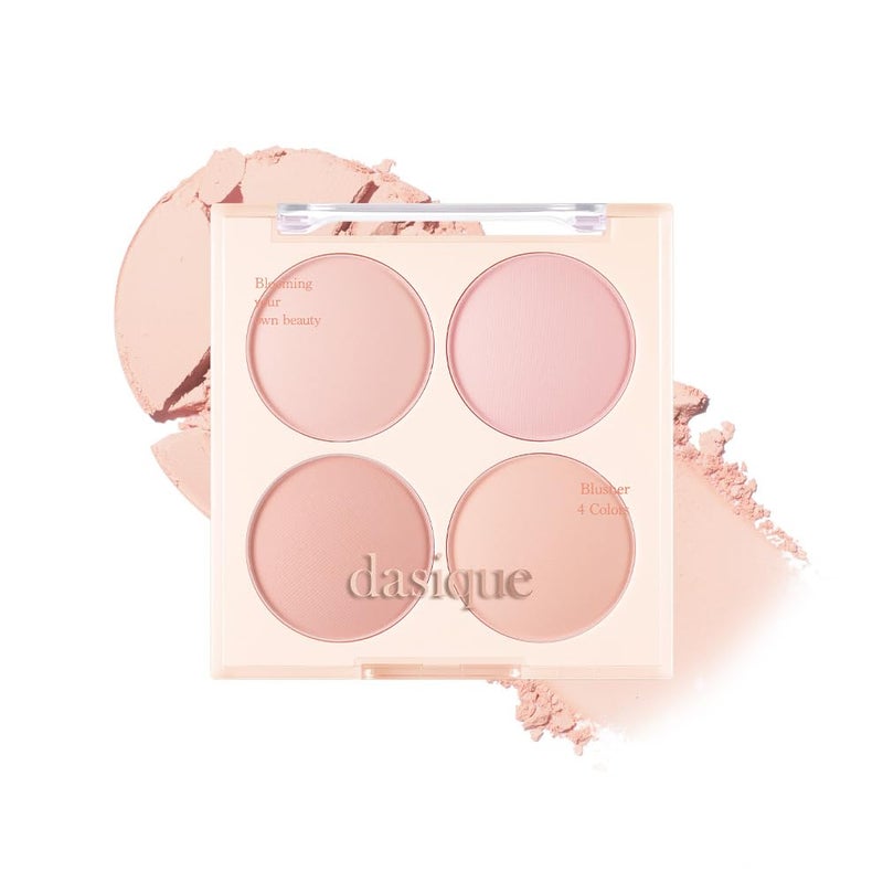 Dasique Blending Mood Cheek 09 Almond Vanilla 4 Blendable Shades in Lightweight Smooth Powder Vegan Blush - Image 2