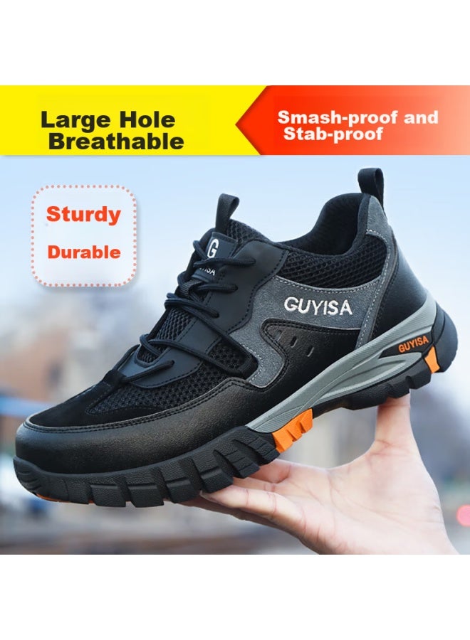 WELDON Safety Shoes For Men, Summer Breathable, Steel Toe Cap, Puncture-Resistant, Ultra-Light, Construction Site Work Boots, 1109T, Size 38 - Image 1