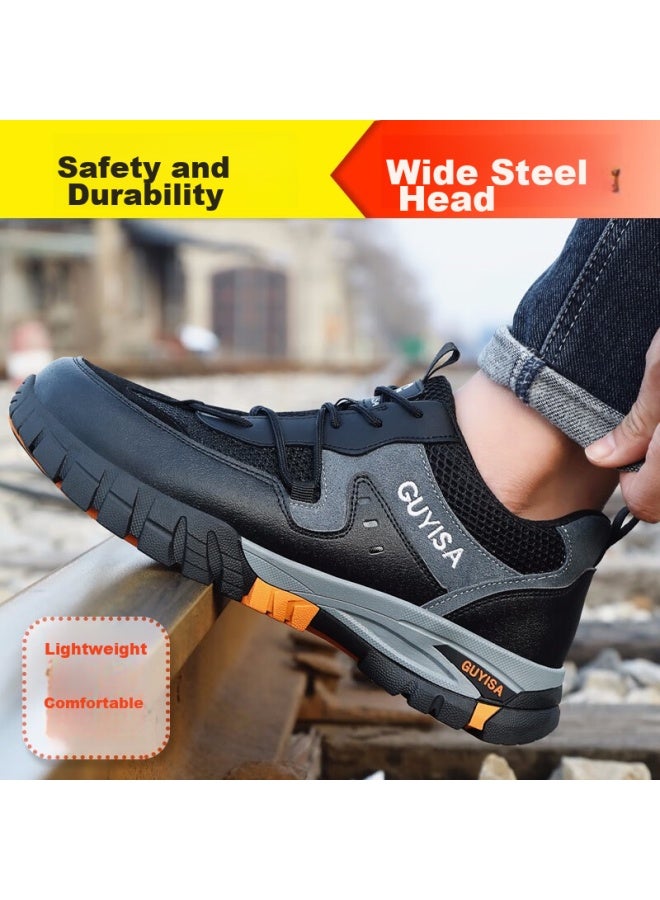 WELDON Safety Shoes For Men, Summer Breathable, Steel Toe Cap, Puncture-Resistant, Ultra-Light, Construction Site Work Boots, 1109T, Size 38 - Image 3