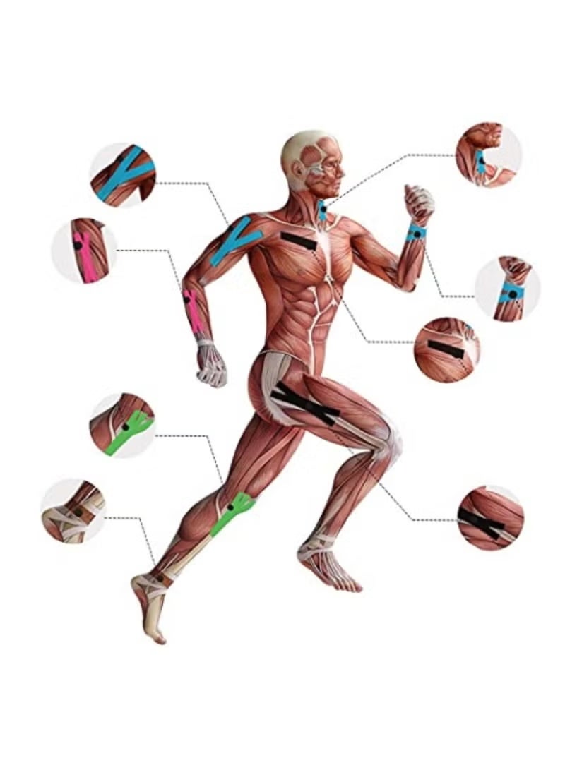 4 Rolls Sports Bandage, Athletic Stretch Tape, Muscle Support Bandage for Athletes, Fitness Sports Tape, Enhances Sports Support Strength, for Running, Fitness, Cycling, Muscle Support. for Wrist, Ankle, Knee, Elbow, Shoulder, etc. W 2inch/5cm - Image 4