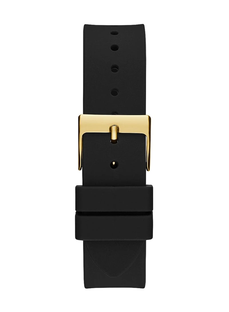 GUESS Queen Women’s Gold Tone Case Black Silicone Watch GW0536L3 - 40mm - Image 3