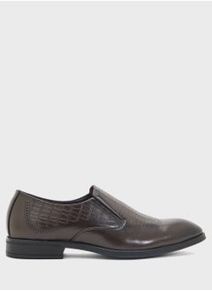 Robert Wood Croc Emboss Formal Slip Ons  - Image 1