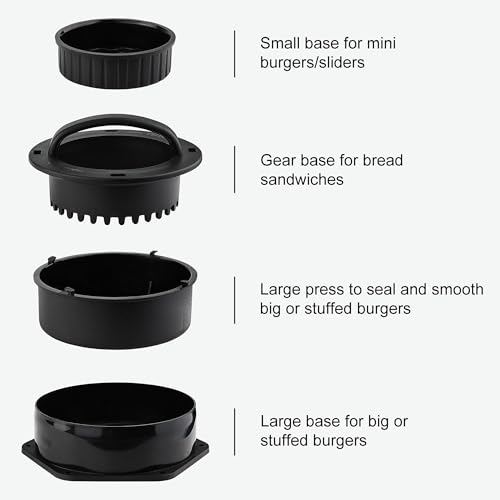 POLIGO Smash Burger Press Kit - 4 in 1 Stuffed Burger Mold, 2PCS Cast Iron Burger Presses, Sauce Brushes Included - Non Stick Smash Burger Press Set for Grill and Griddle Cooking - Image 2