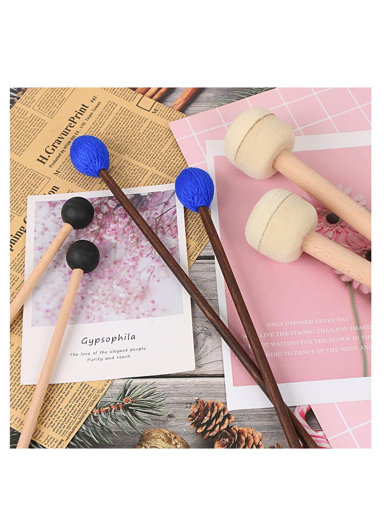 3 Pairs Blue Hard Yarn Marimba Mallets & Black Rubber Bell Mallets, Bass Drum & Glockenspiel Sticks, Xylophone Mallet with Wood Handles for Percussion Instruments - pzsku/ZE64BA5A0336617BFB4C8Z/45/_/1722423029/da363f5a-5401-40ac-b781-9f577bd6a4bf