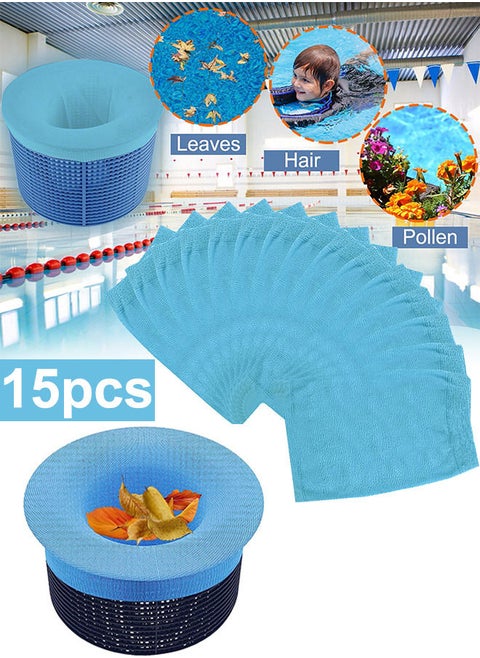 15pcs Pool Skimmer Socks Swimming Pool Filter Socks for Inground Above Ground Pool Fine Mesh Filter Net to Protect Pool from Debris Pollen Hair