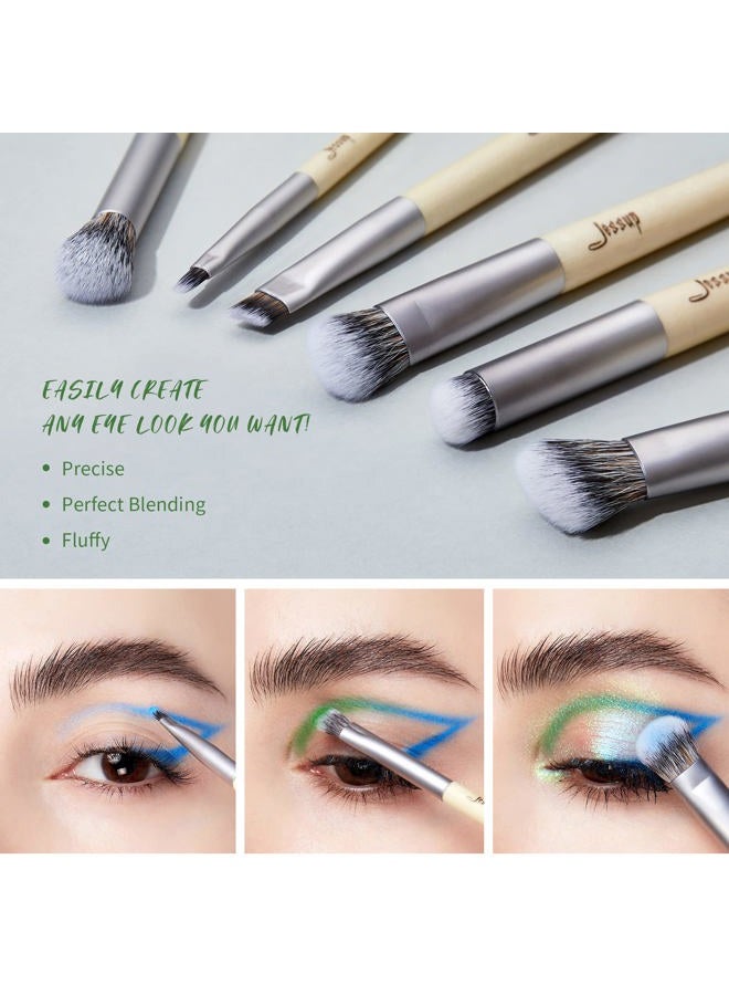 Jessup Vegan Makeup Brushes Set Premium Synthetic Powder Foundation Highlight Concealer Eyeshadow Blending Eyebrow Liner Spoolie Brush Set Burlywood 12pcs T327 - Image 5