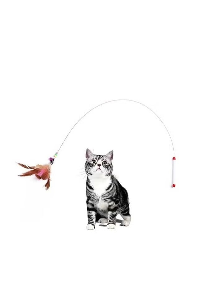 Cat Feather Teaser Stick with Bell – Interactive Play for Active Cats