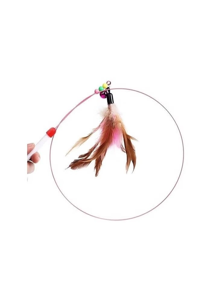 Cat Feather Teaser Stick with Bell – Interactive Play for Active Cats