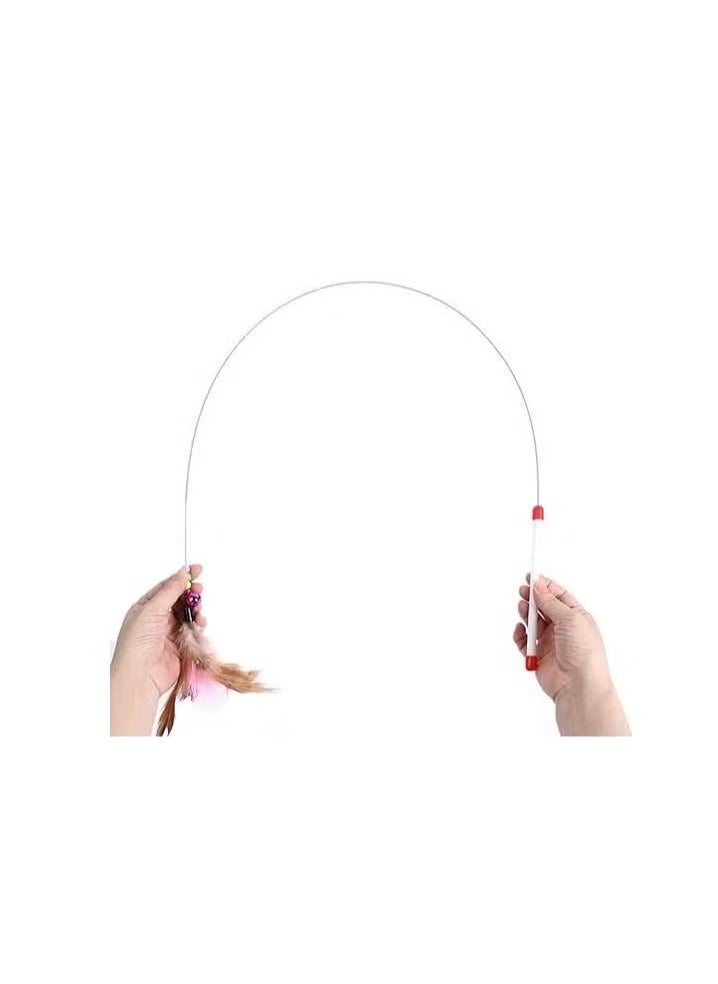 Cat Feather Teaser Stick with Bell – Interactive Play for Active Cats