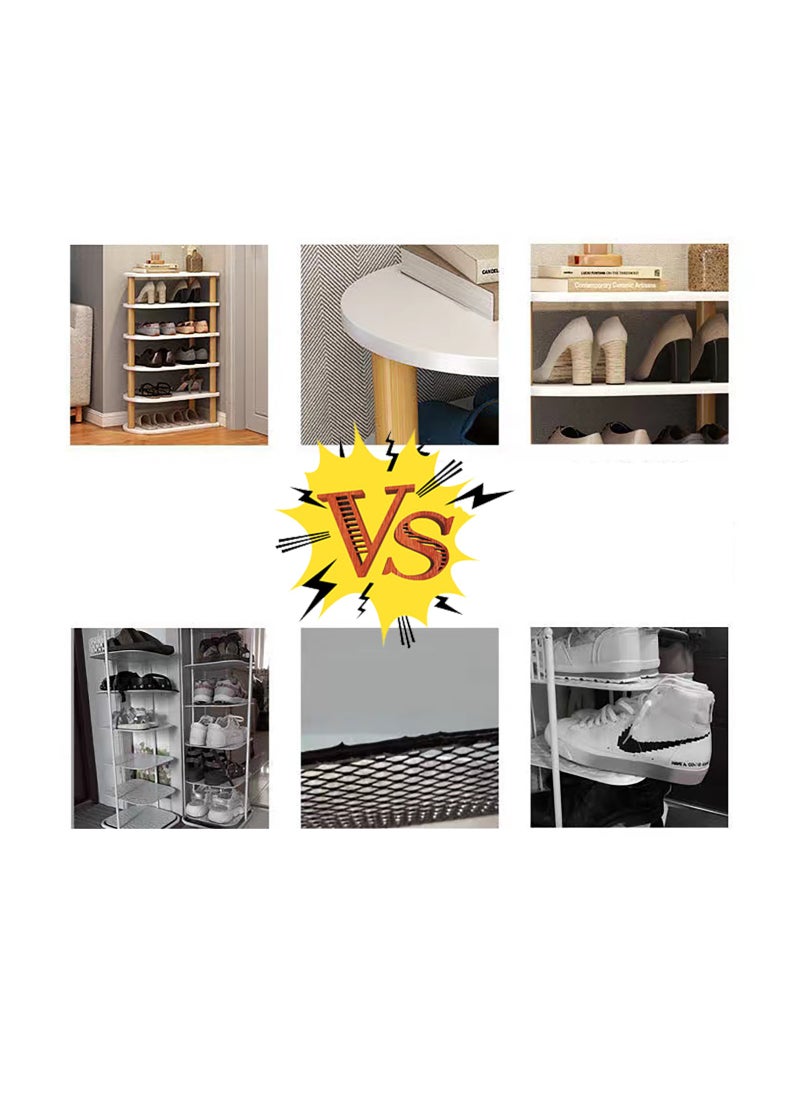 SAPU - Wood Shoe Rack Narrow Shoe Rack 7 Tier,Vertical Shoe Shelf for Small Spaces, Tall Skinny Shoe Rack Organizer for Entryway Closet Corner Bedroom Free stacking of DIY Space Saving Shelves (White) - Image 1