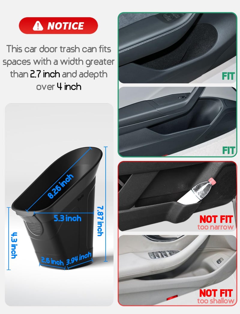 BMZX Car Trash Can Trash Bin, Mini Garbage Can Car Door TrashCan, Car Accessories for Interior Multifunctional Organizers and Storage, Home and Office - Image 4