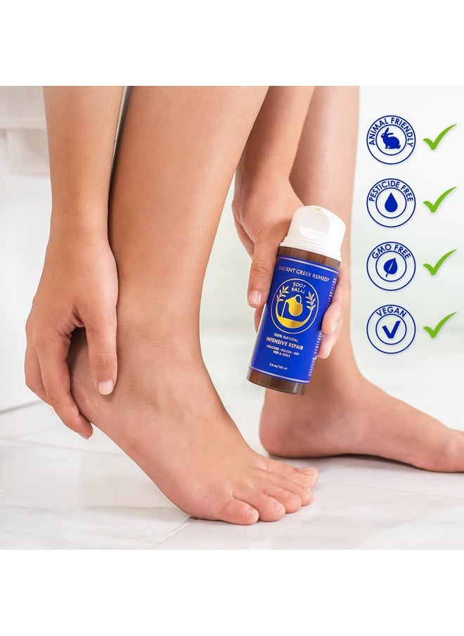Ancient Greek Remedy - Ancient Greek Remedy Organic Foot Balm for Dry Cracked Feet and Heels, Made of Olive, Almond, Jojoba, Lavender and Vitamin E Oil. Natural Cream Moisturizer for Dry Skin Care for Women, Men - Image 1
