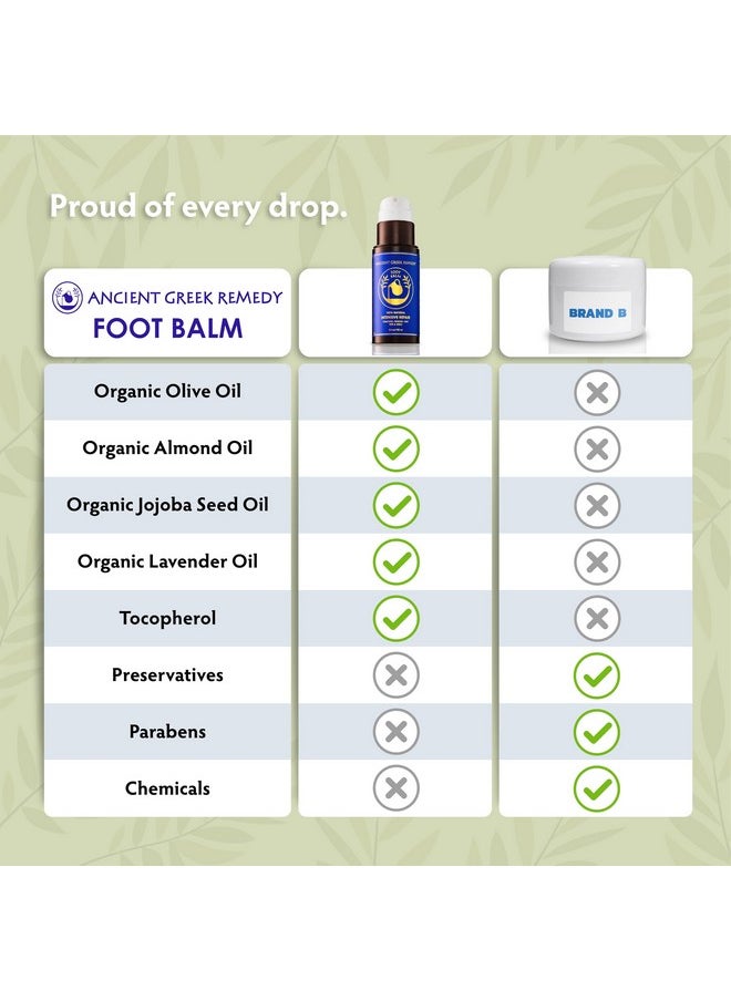 Ancient Greek Remedy - Ancient Greek Remedy Organic Foot Balm for Dry Cracked Feet and Heels, Made of Olive, Almond, Jojoba, Lavender and Vitamin E Oil. Natural Cream Moisturizer for Dry Skin Care for Women, Men - Image 1