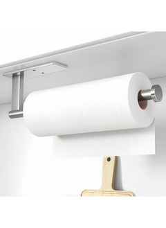 Beauenty Stainless Steel Kitchen Paper Towel Holder, Cabinet Under Cabinet Dispenser, Wall Mounted Paper Roll, Bathroom Toilet Paper Holder, Hanging Towel Rack Hanger Holder, Self-Adhesive or Drilled, Silver  - Image 3