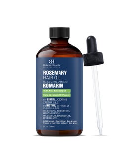 Botanic Hearth Botanic Hearth 100% Pure Rosemary Oil For Hair Infused With Biotin | Hair Strenghtening Treatment | Nourishing & Volumizing | With Jojoba Oil & Castor Oil | Non GMO Verified | 2 fl oz 